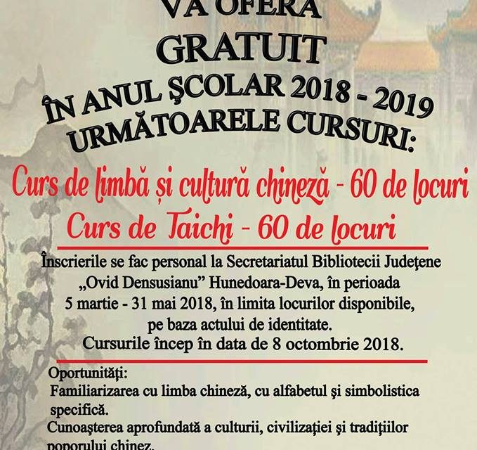 Curs de limbă și cultură chineză la Deva